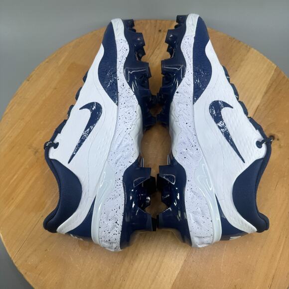 Nike Huarache Elite 4 Low MCS Men Size 8.5 White Navy Baseball Cleats FD6255-107 - Picture 6 of 9